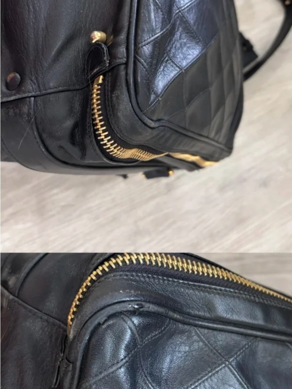 CHANEL Black Quilted Leather Shoulder Bag with Zipper - Picture 11 of 15
